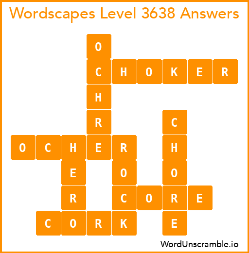 Wordscapes Level 3638 Answers