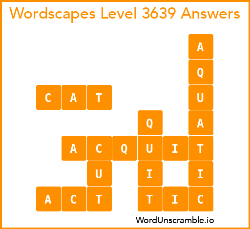 Wordscapes Level 3639 Answers