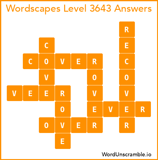 Wordscapes Level 3643 Answers