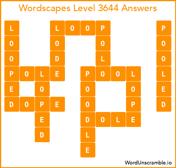 Wordscapes Level 3644 Answers