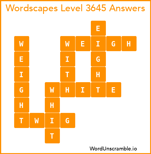 Wordscapes Level 3645 Answers