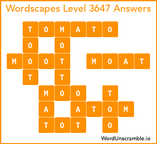 Wordscapes Level 3647 Answers