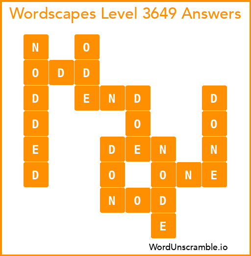 Wordscapes Level 3649 Answers