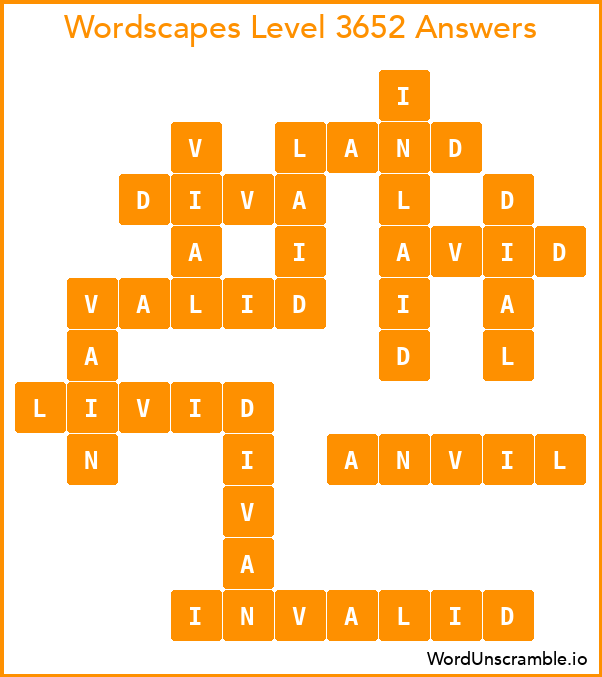 Wordscapes Level 3652 Answers