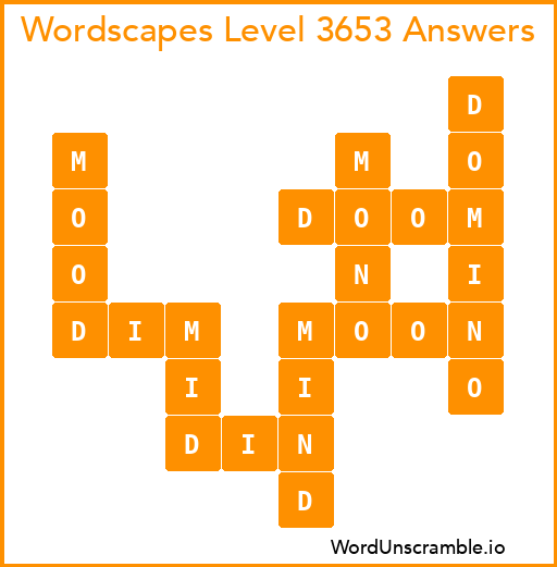 Wordscapes Level 3653 Answers