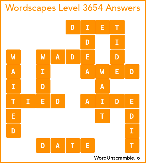 Wordscapes Level 3654 Answers