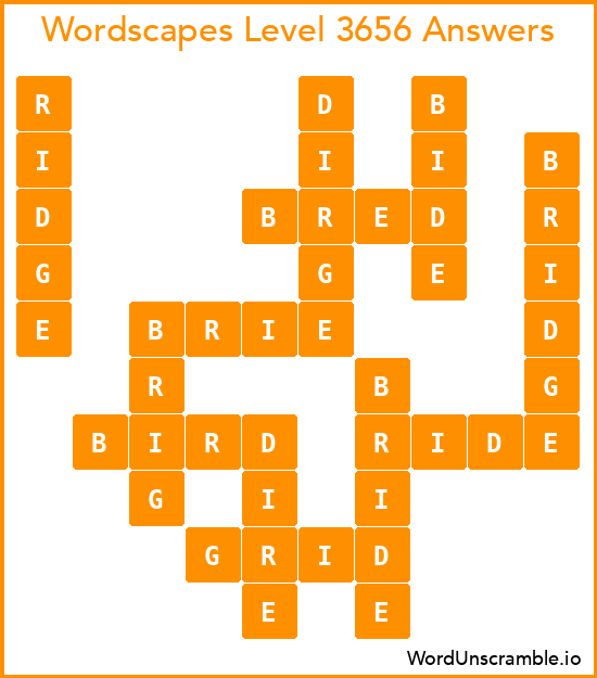 Wordscapes Level 3656 Answers