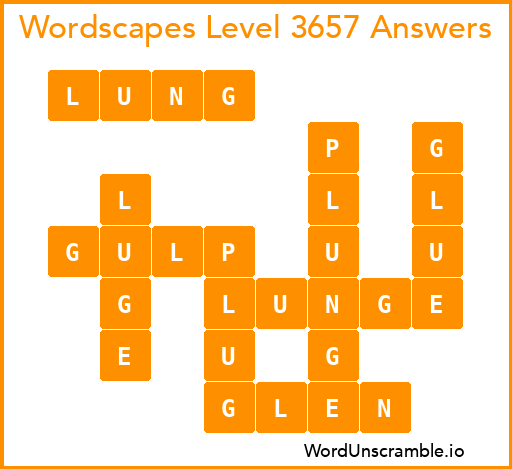 Wordscapes Level 3657 Answers