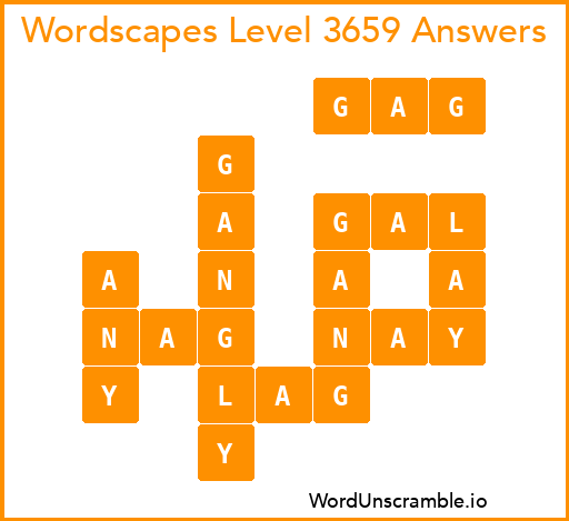Wordscapes Level 3659 Answers