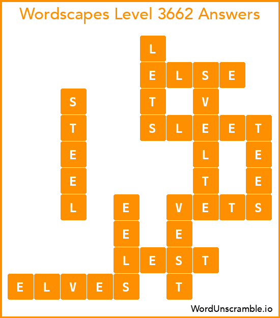 Wordscapes Level 3662 Answers
