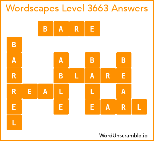 Wordscapes Level 3663 Answers