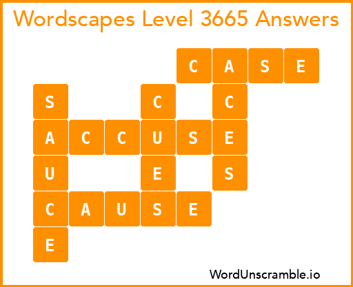 Wordscapes Level 3665 Answers
