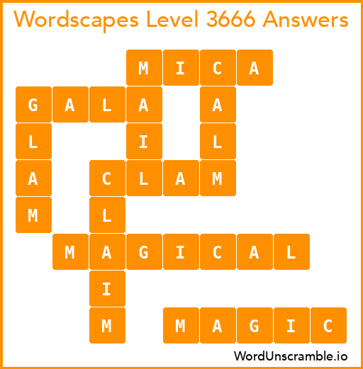Wordscapes Level 3666 Answers