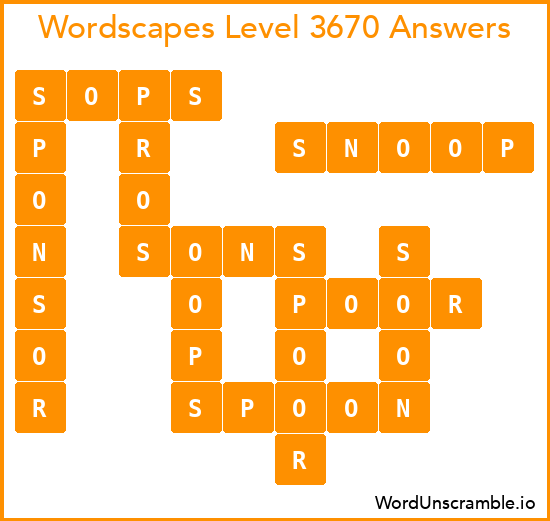 Wordscapes Level 3670 Answers