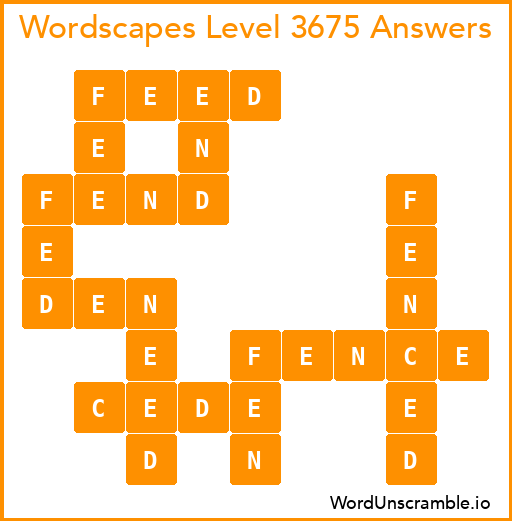 Wordscapes Level 3675 Answers