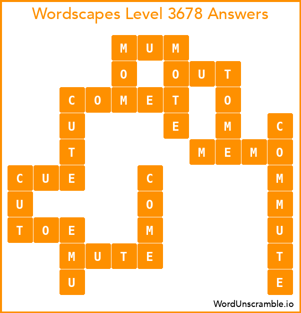 Wordscapes Level 3678 Answers
