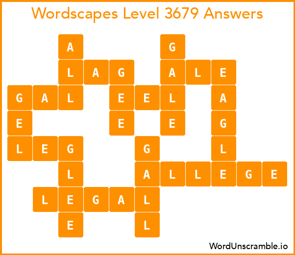 Wordscapes Level 3679 Answers