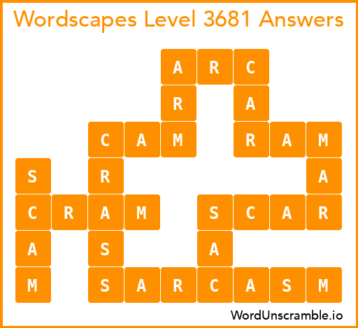 Wordscapes Level 3681 Answers