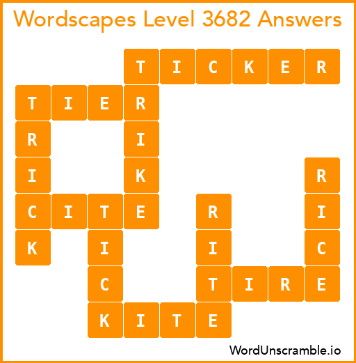 Wordscapes Level 3682 Answers