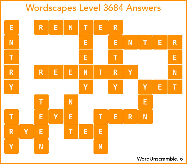 Wordscapes Level 3684 Answers