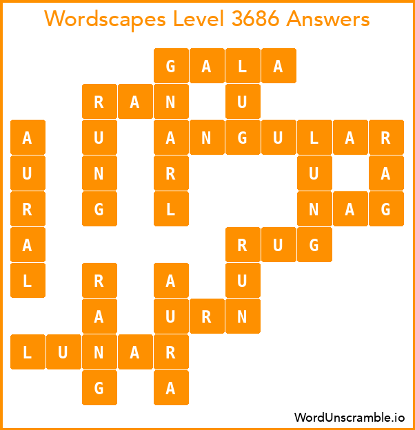 Wordscapes Level 3686 Answers