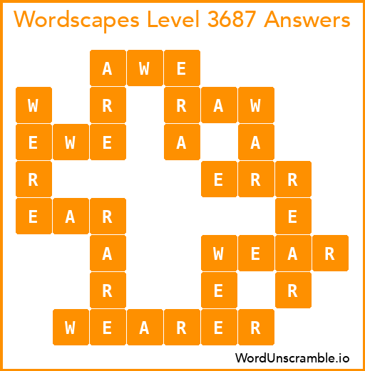 Wordscapes Level 3687 Answers