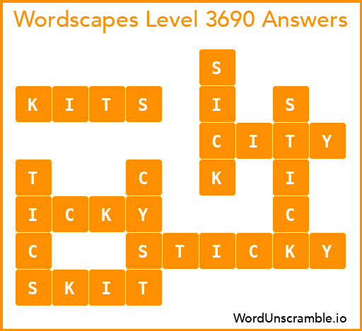 Wordscapes Level 3690 Answers