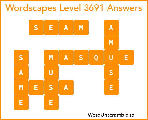 Wordscapes Level 3691 Answers