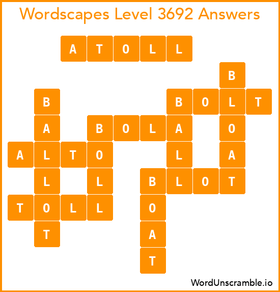 Wordscapes Level 3692 Answers