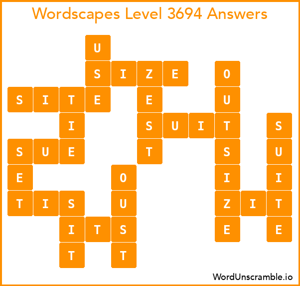 Wordscapes Level 3694 Answers