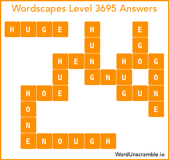 Wordscapes Level 3695 Answers