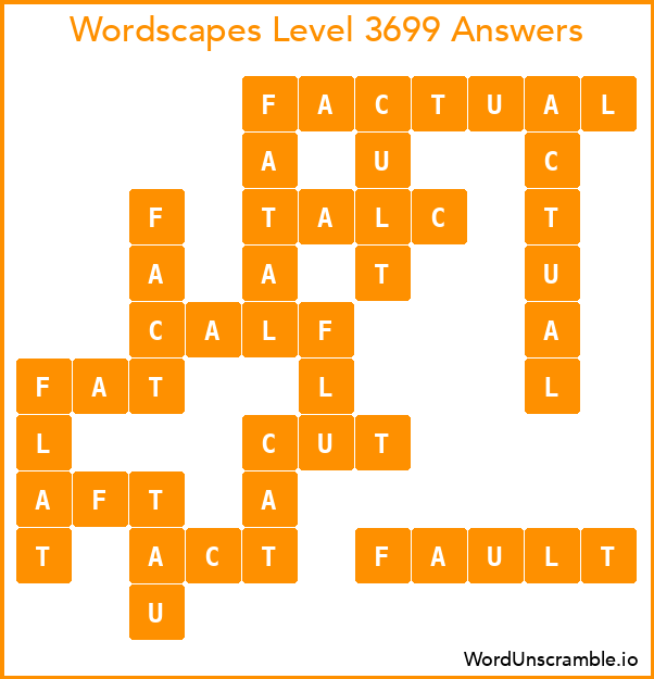 Wordscapes Level 3699 Answers