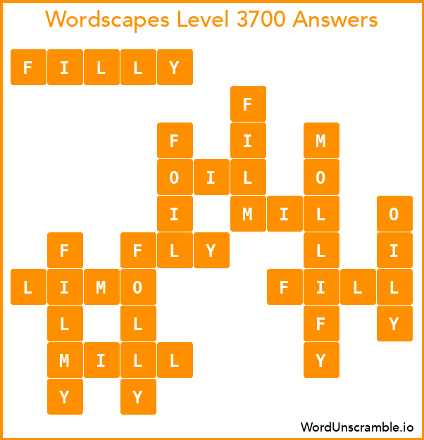 Wordscapes Level 3700 Answers