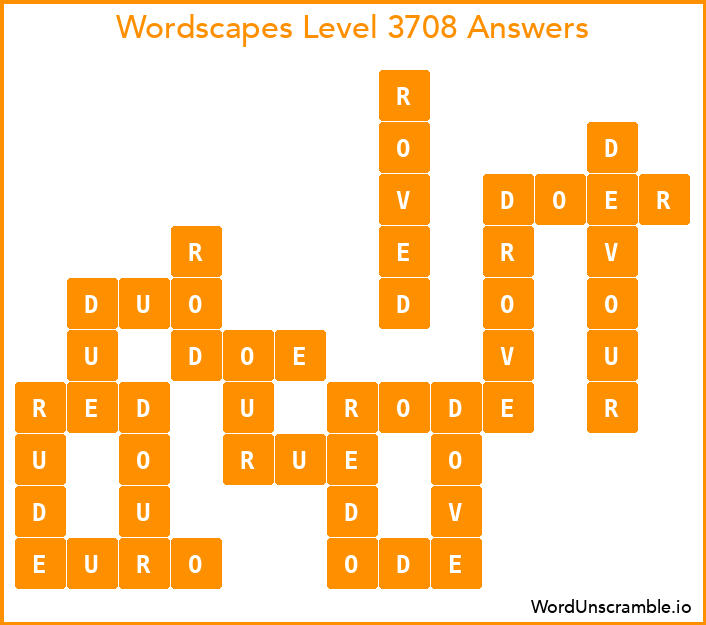 Wordscapes Level 3708 Answers