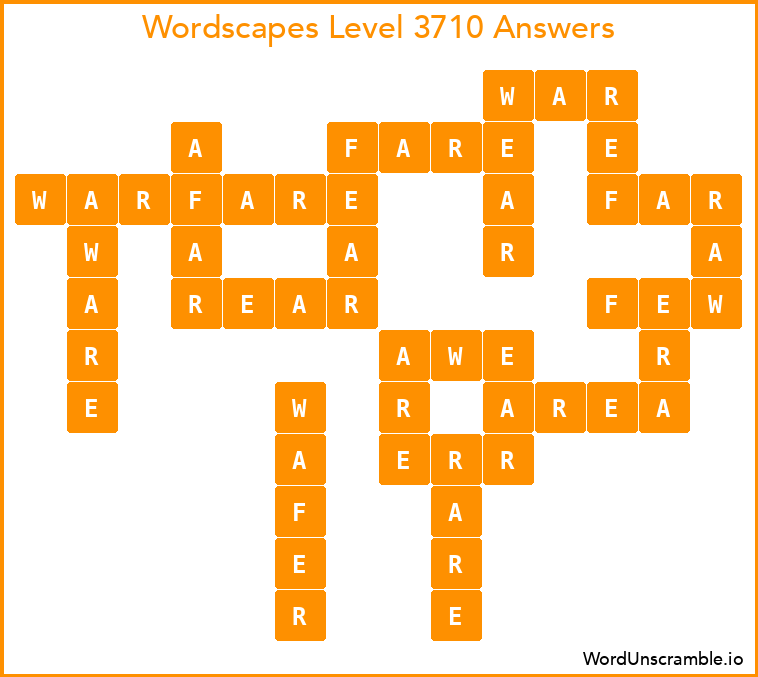 Wordscapes Level 3710 Answers