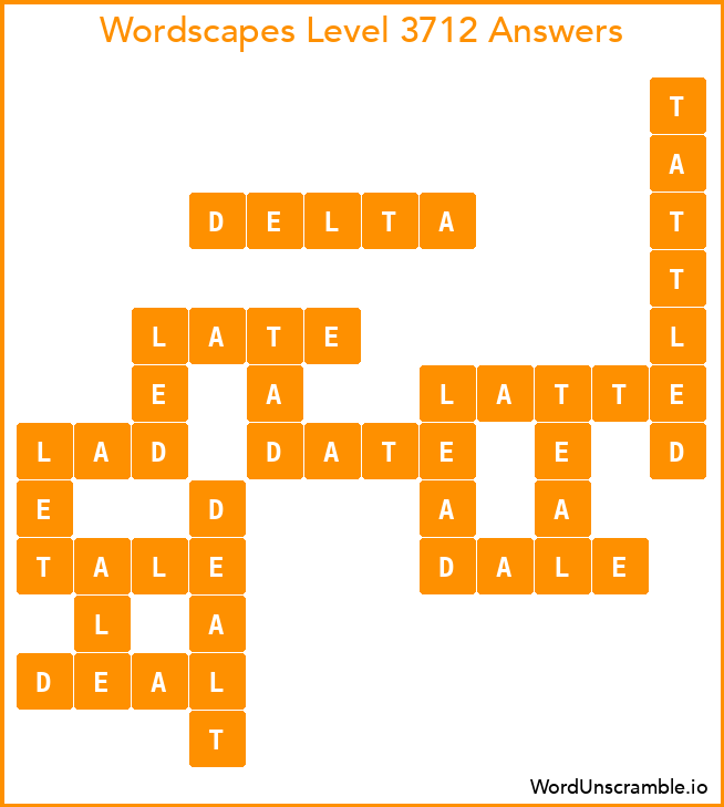 Wordscapes Level 3712 Answers