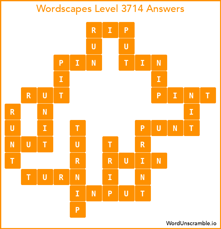 Wordscapes Level 3714 Answers