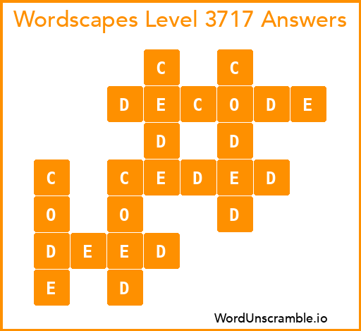 Wordscapes Level 3717 Answers