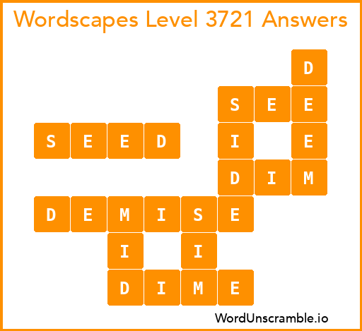 Wordscapes Level 3721 Answers