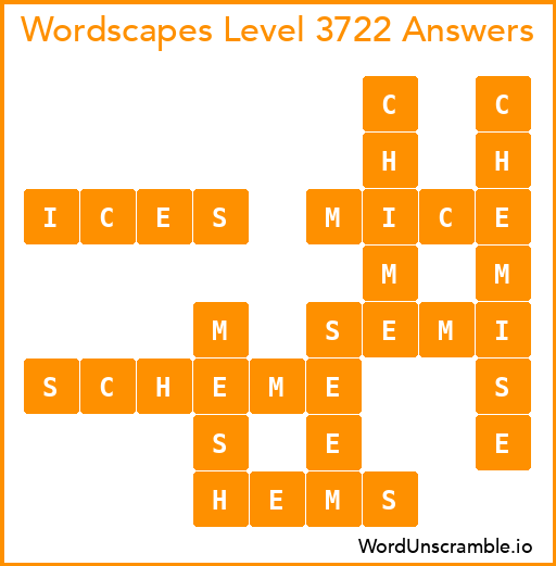 Wordscapes Level 3722 Answers