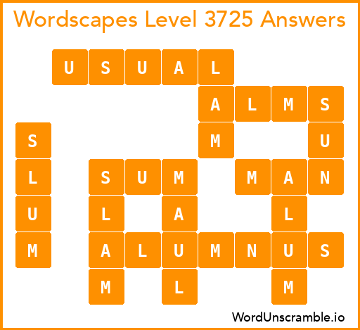 Wordscapes Level 3725 Answers
