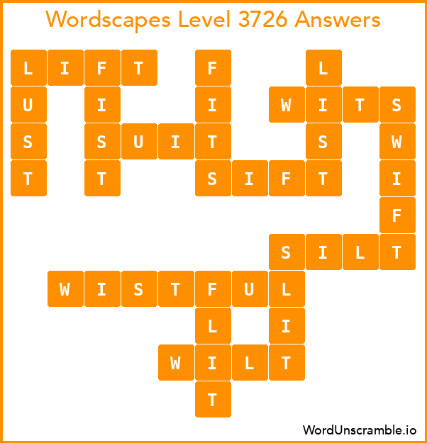 Wordscapes Level 3726 Answers