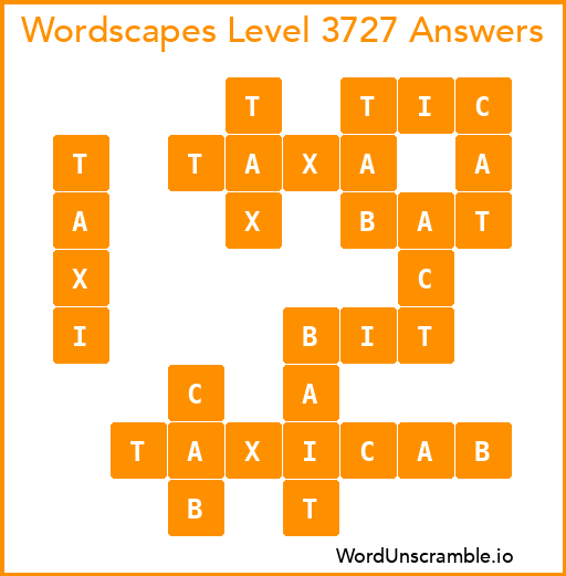 Wordscapes Level 3727 Answers