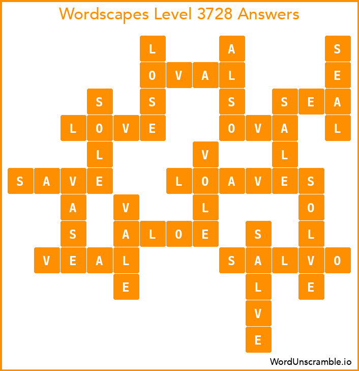 Wordscapes Level 3728 Answers
