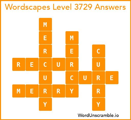 Wordscapes Level 3729 Answers