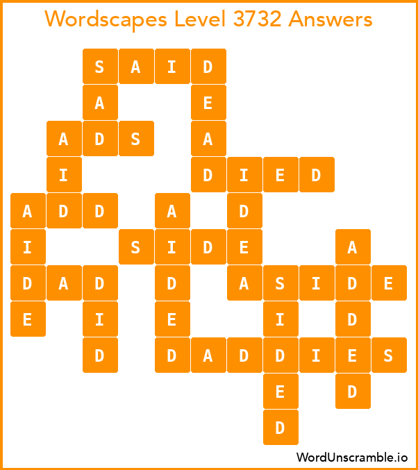 Wordscapes Level 3732 Answers