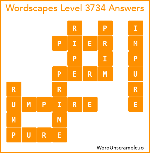 Wordscapes Level 3734 Answers