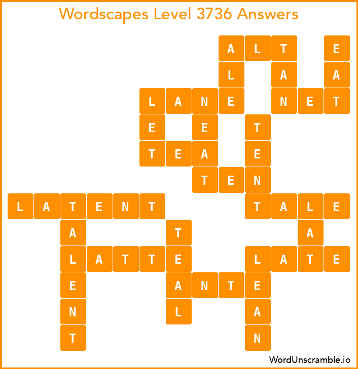 Wordscapes Level 3736 Answers