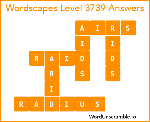 Wordscapes Level 3739 Answers