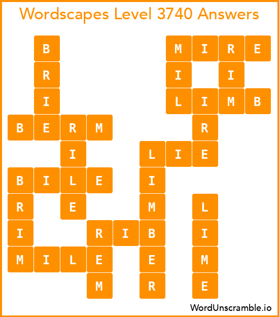 Wordscapes Level 3740 Answers